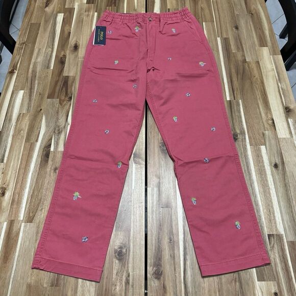 Polo Ralph Lauren Other - Polo Ralph Lauren Pants Mens S Salmon Twill Embroidered Pineapple Preppy NWT
